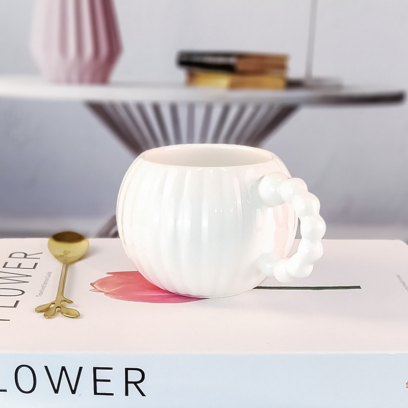 Vertical-striped Creative Solid-color Ceramic Mug photo 5