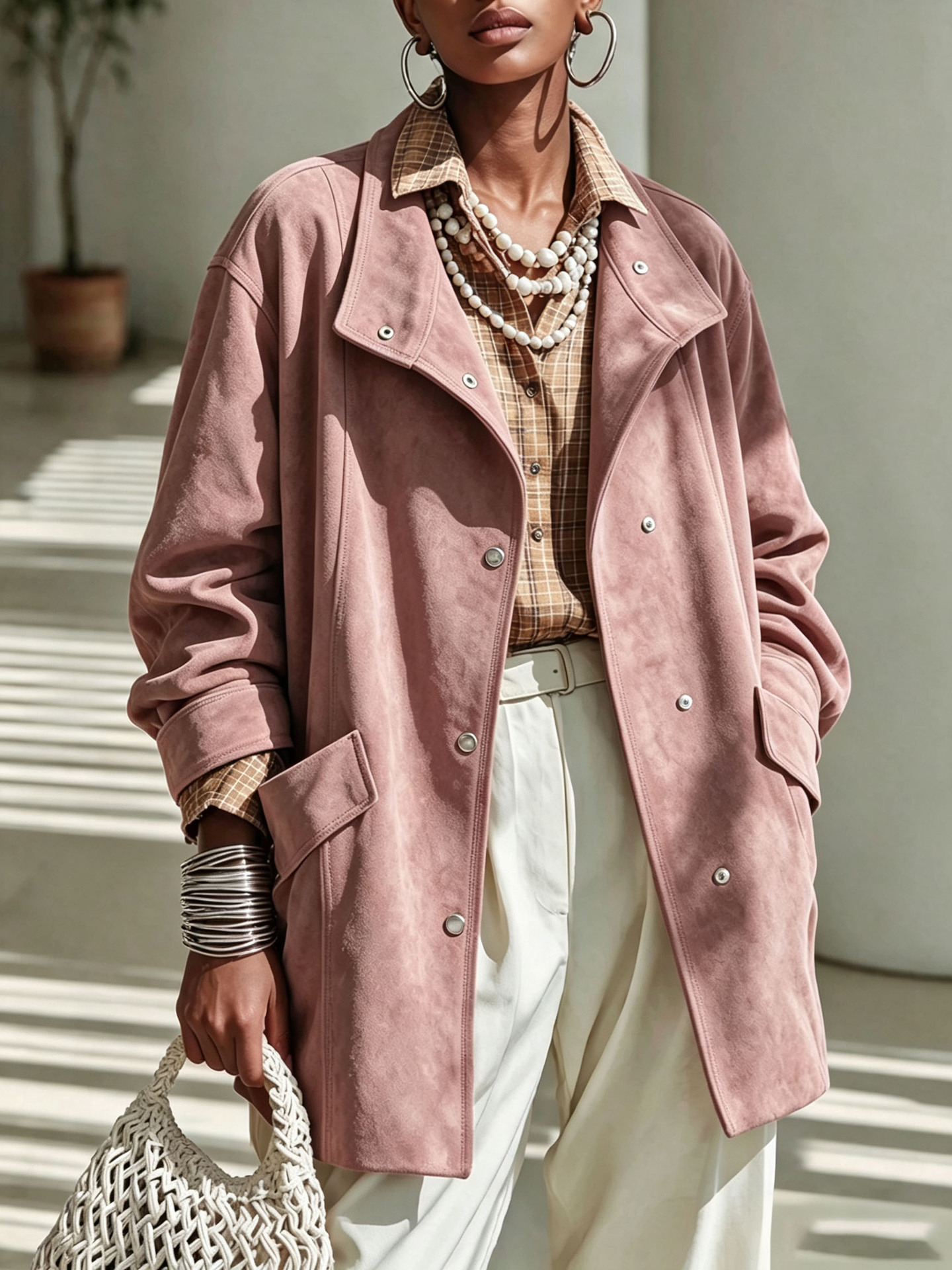 Women's Mandarin-collar Mid-length Coat photo 2