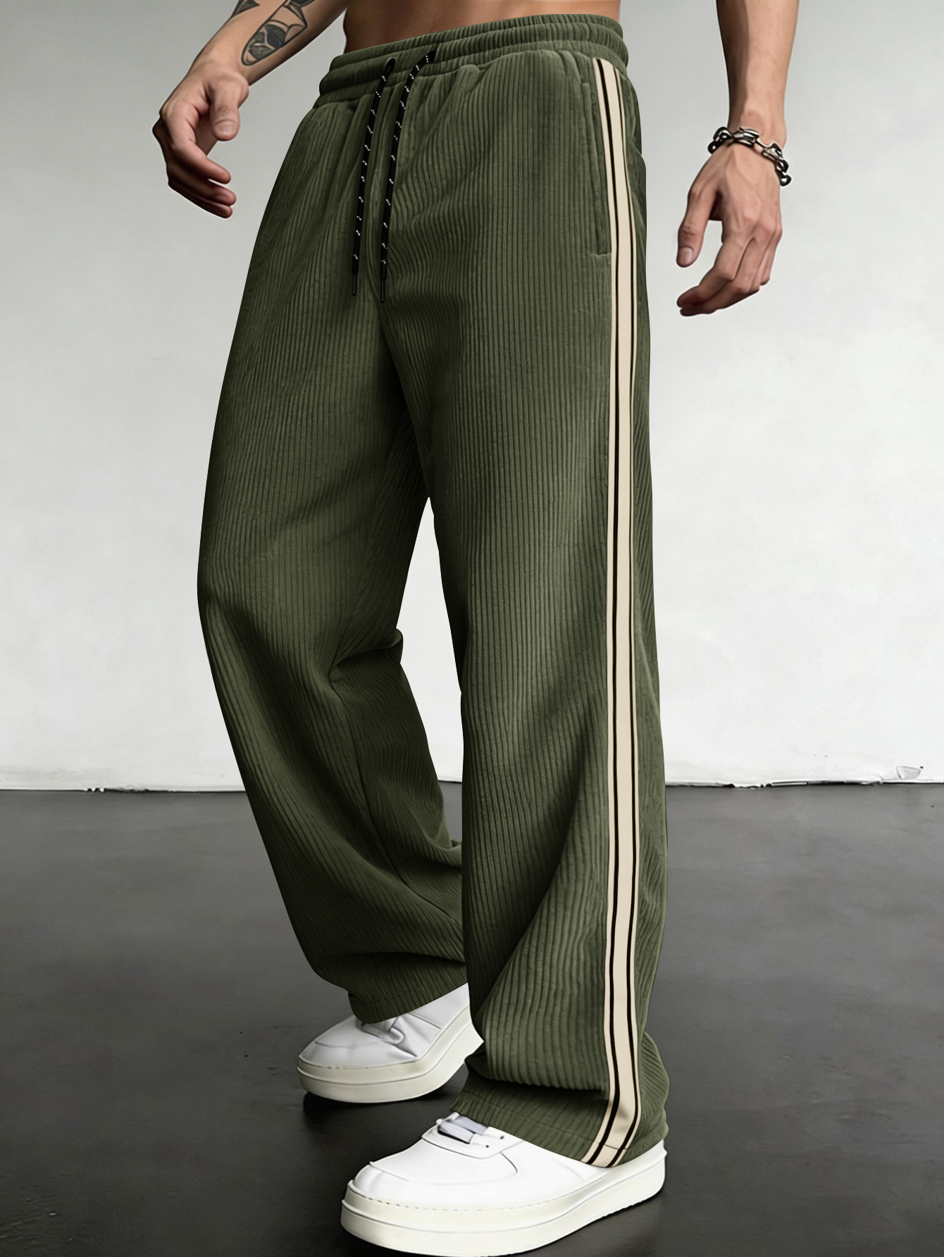Breathable Drawstring-waist Relaxed-fit Outdoor Casual Straight-leg Trousers photo 5