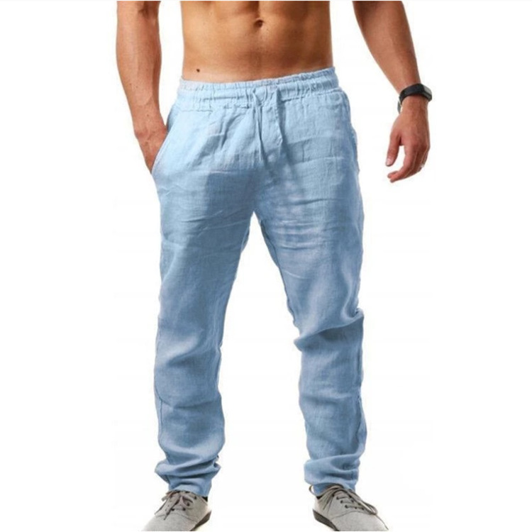 Men's Hip-Hop Breathable Cotton-Linen Loose-Fit Casual Sports Trousers photo 7