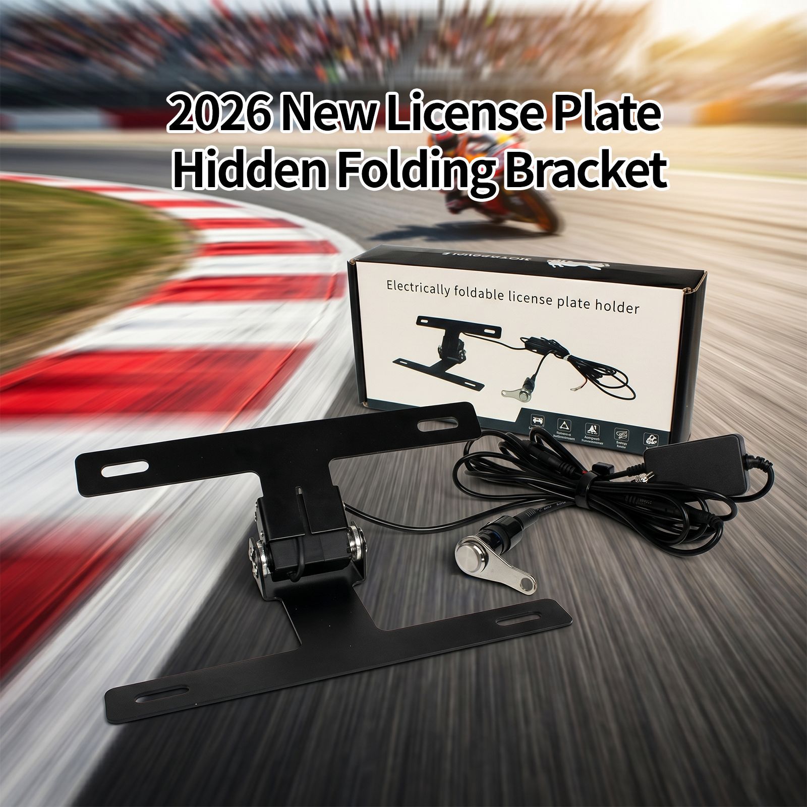 Electric Remote-controlled Foldable Track Modified Short Tail Rear License Plate Holder photo 2