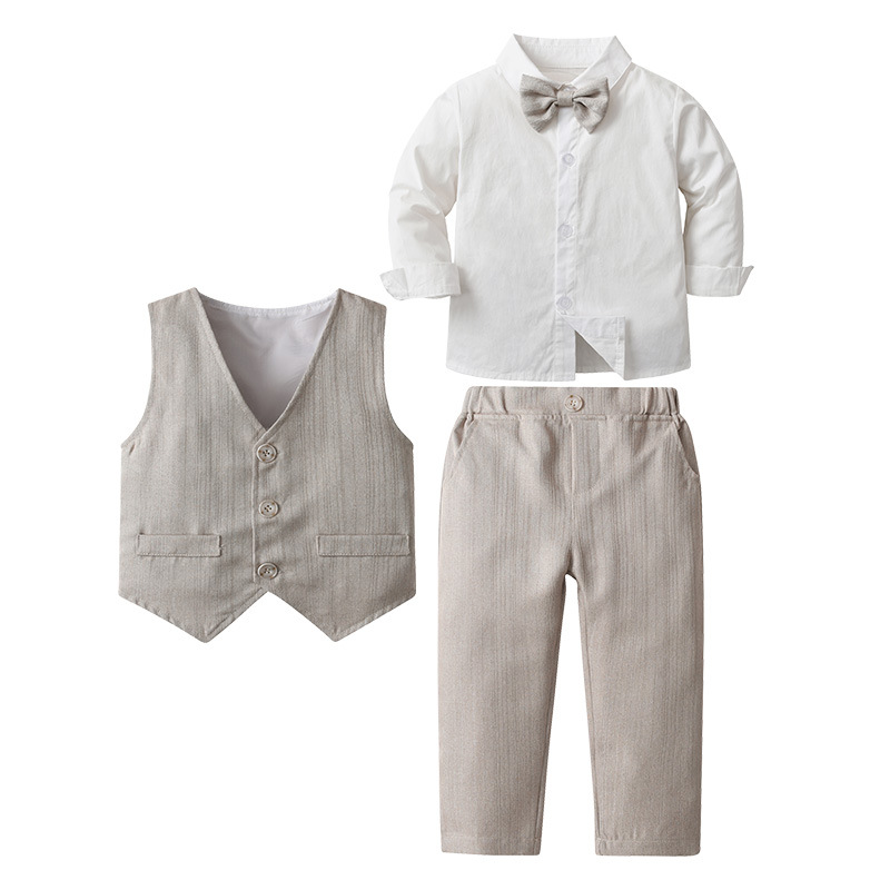 Childrens Clothing Baby Vest And Formal Three-piece Set photo 2