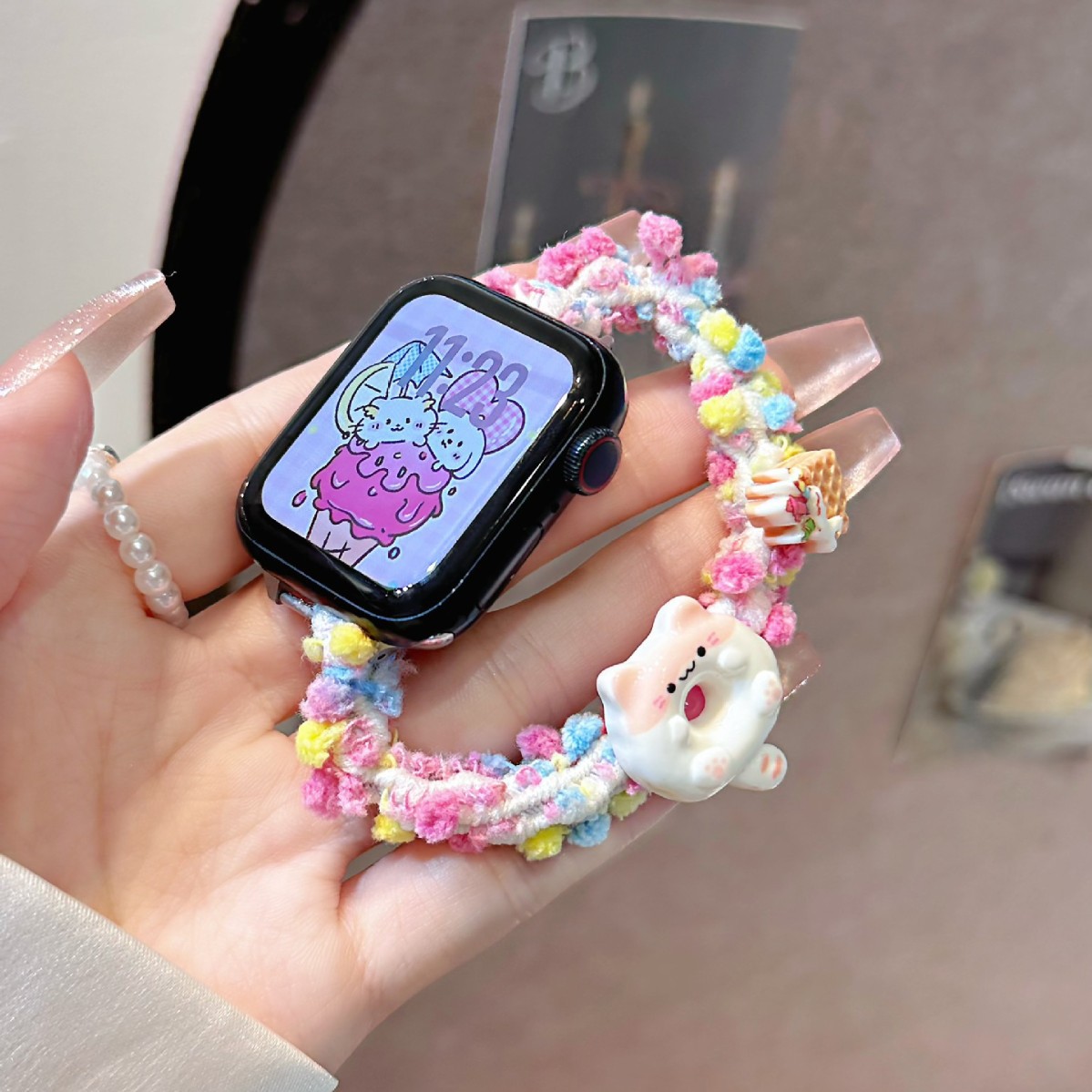 Suitable For A Cute Kitten Elastic Braided Strap photo 1