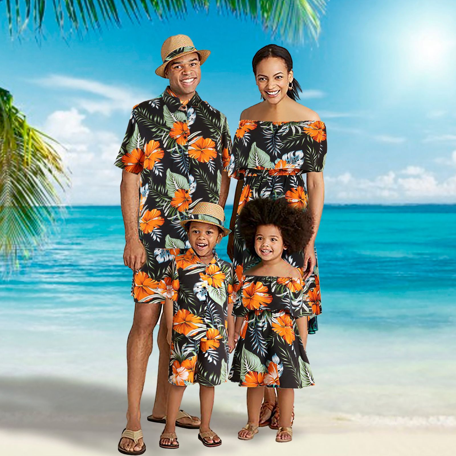 A Family Of 4 Vacation Travel Family Hawaii Parent-child Suit photo 1