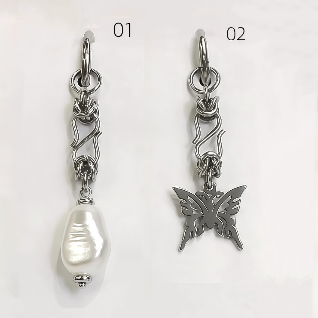 Stainless Steel Hollow Phoenix-tail Butterfly Earrings photo 4