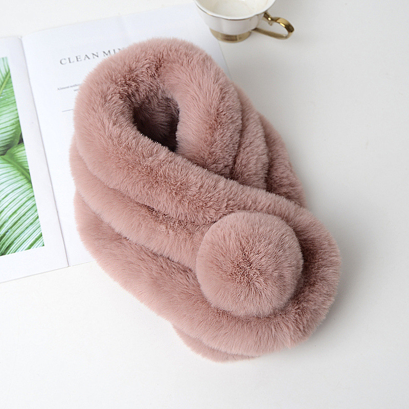 Rex Rabbit Fur Scarf For Women, Winter, Korean Style, Versatile, Thick And Warm photo 1