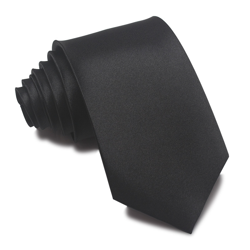 Mens 8cm Hand-Tied Tie Solid Color Tie Plain Color photo 2