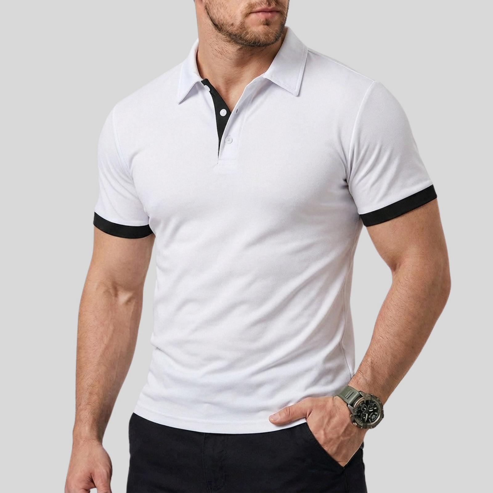 Mens Short-sleeve Polo Shirt With A Turn-down Collar photo 6