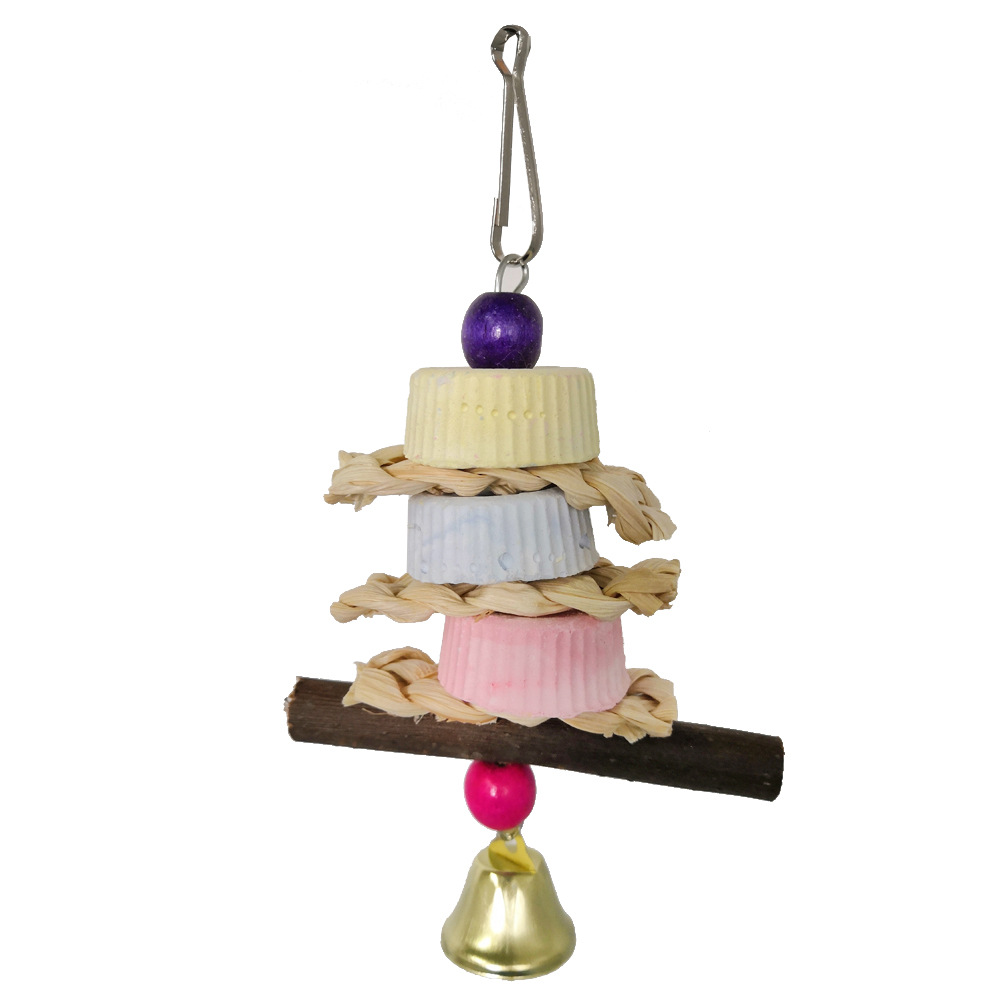 Parrot Calcium Supplement Bite Grinding Stone Bite String Straw Corn Husk Toy photo 2