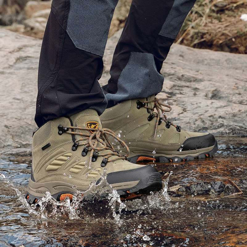 Couple's High-top Breathable Waterproof Non-slip Camping Leisure Mountaineering Shoes photo 1