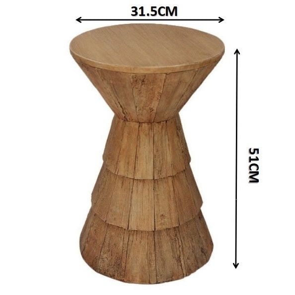 Round Minimalist Side Table Living Room Synthetic Rattan photo 2