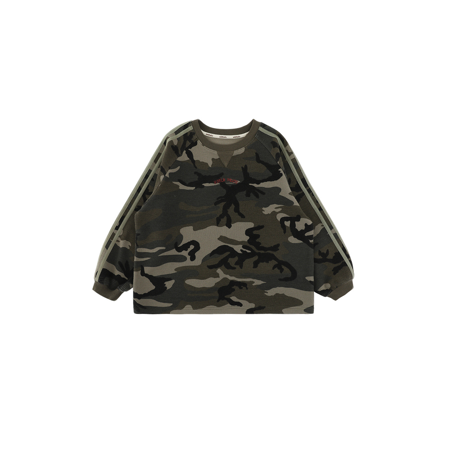 Long-sleeve Crew-neck Camouflage-print Childrens Pullover Hoodie photo 2