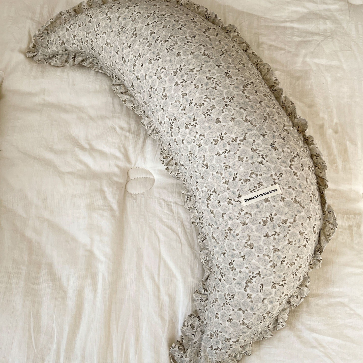 Multifunctional Cotton-linen Long Moon-shaped Pillow photo 2