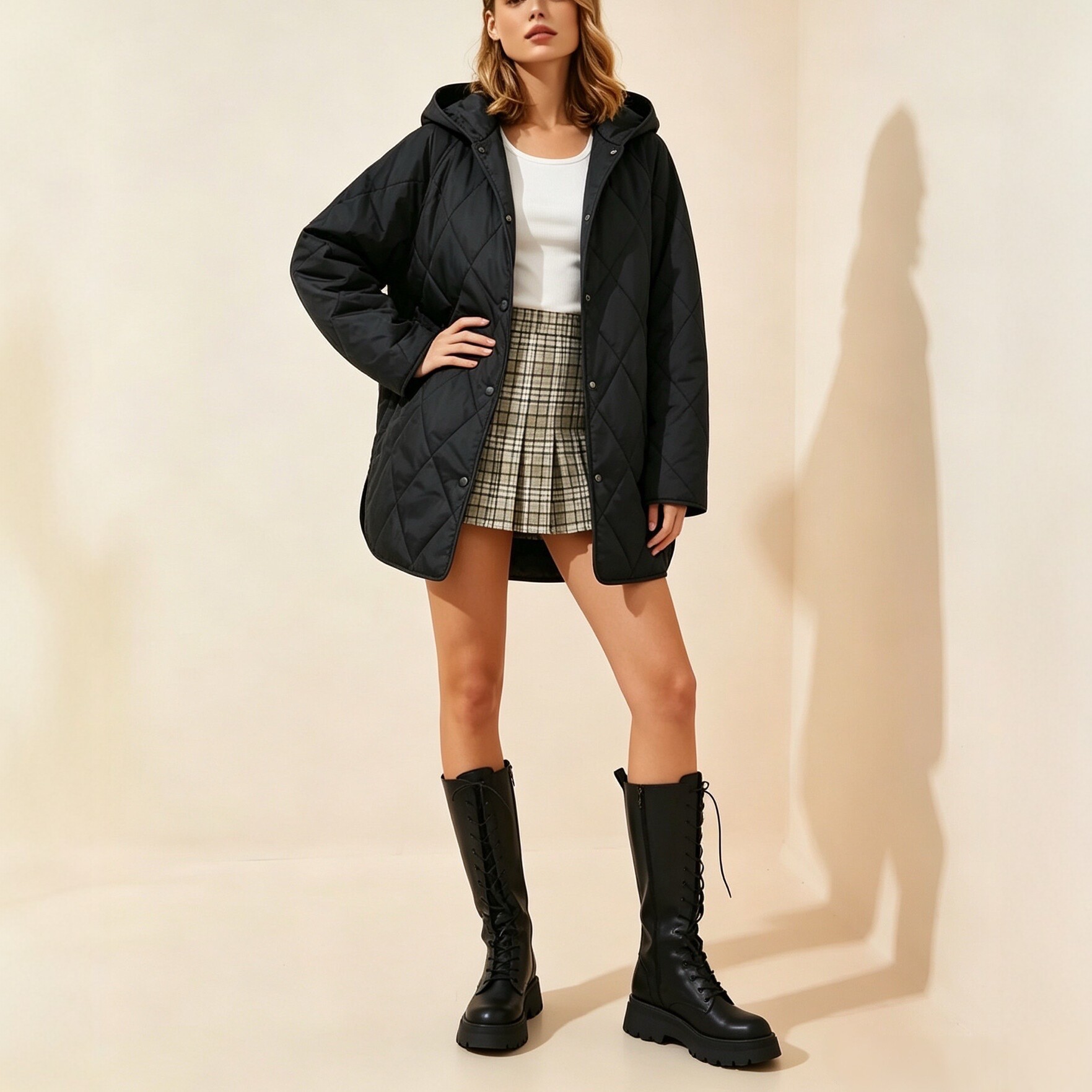New Fallwinter Hooded Loose-fitting Warm Coat photo 4