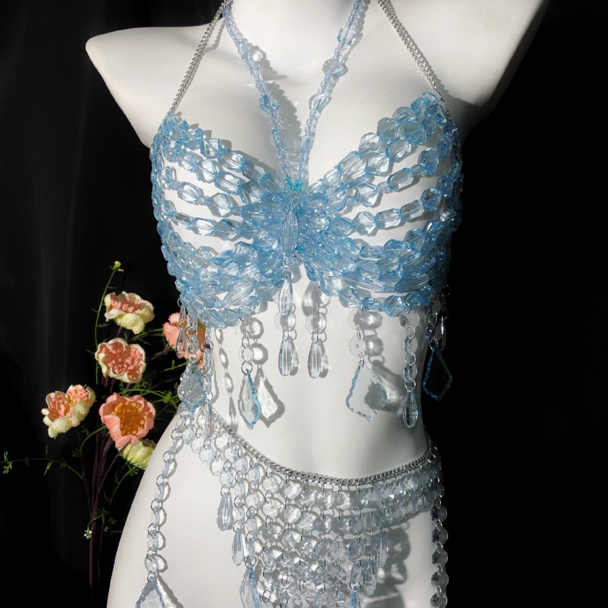 Crystal-strapped Womens Bikini Two-piece Pure And Alluring Strapless Swimsuit photo 3