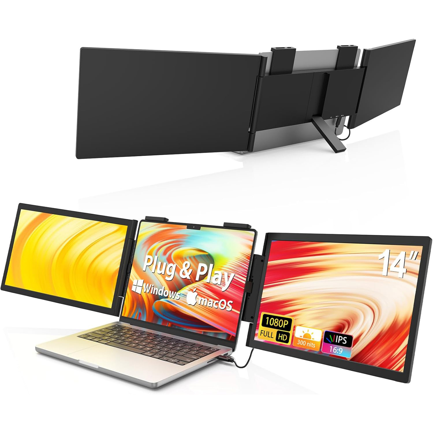 14-inch Dual-Screen Portable Monitor Laptop Expansion Screen photo 5