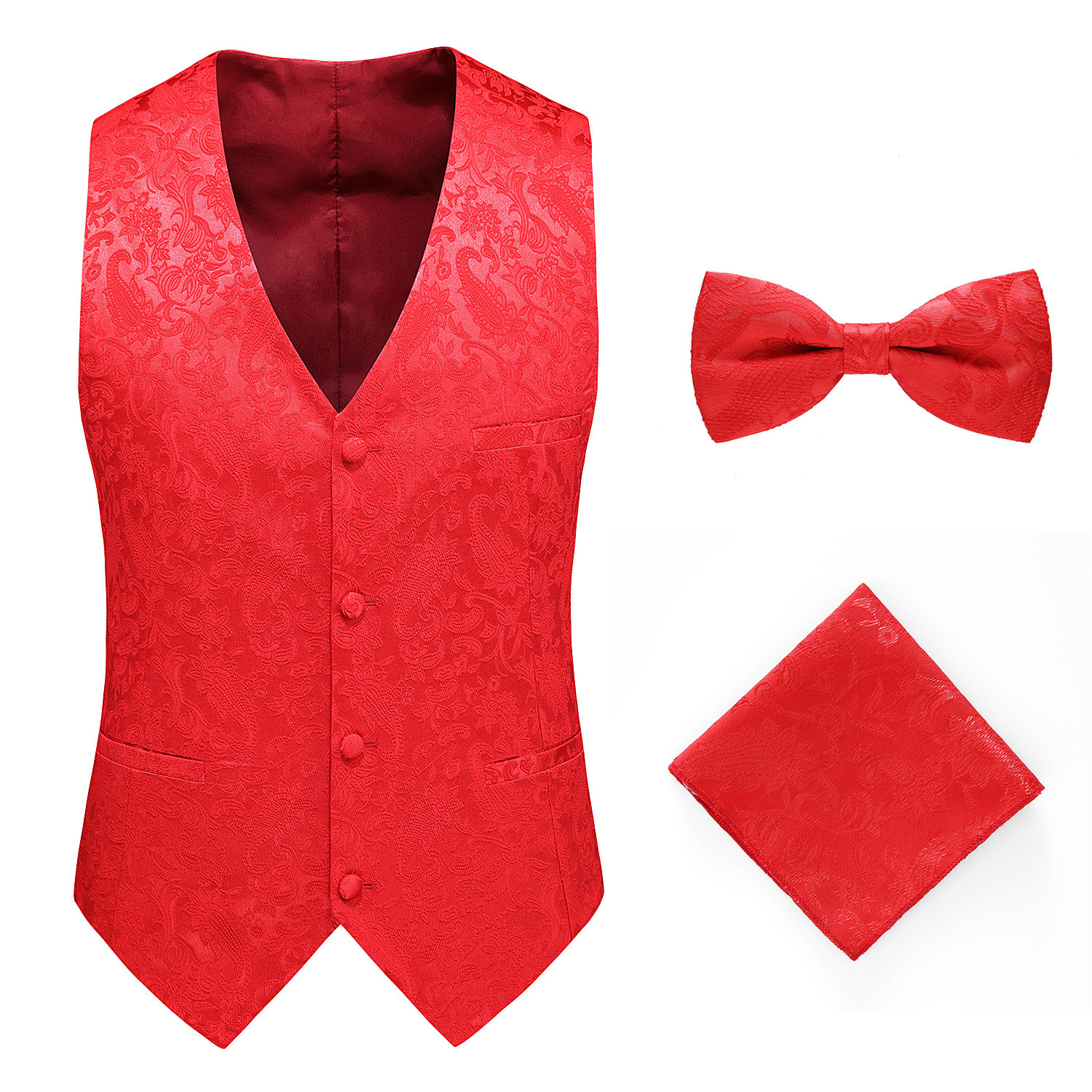 Men's Hollow-Out Formal Wear Plus-Size Hotel Attire Slim-Fit Three-Piece Suit photo 4