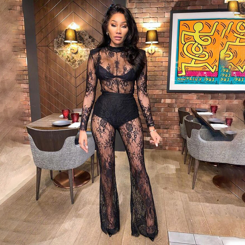 Lace Sheer Sexy Plus-size Jumpsuit For Nightclubs photo 6