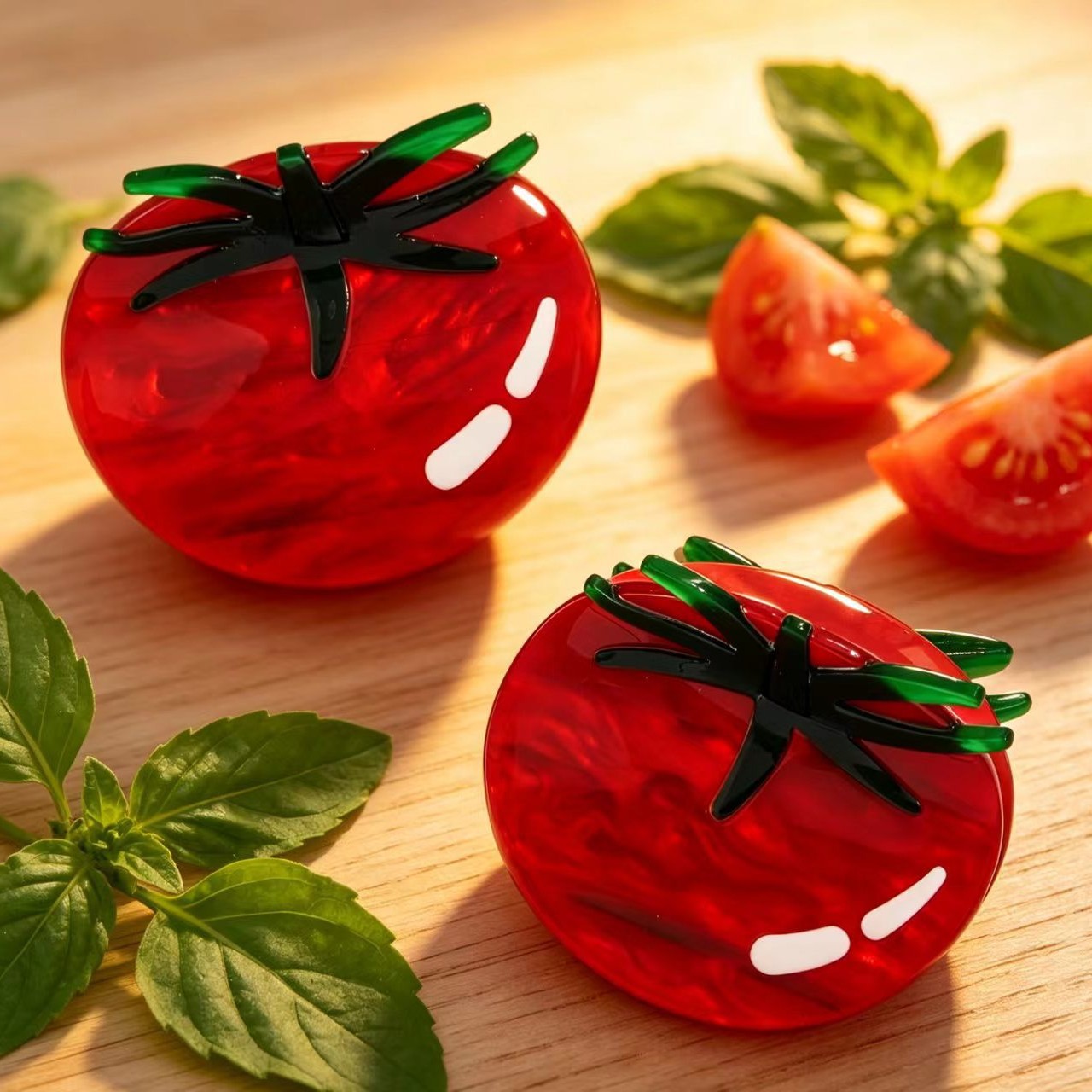 Tomato-colored Womens Fashionable Updo High-end Elegant Headpiece Shark Clip photo 1