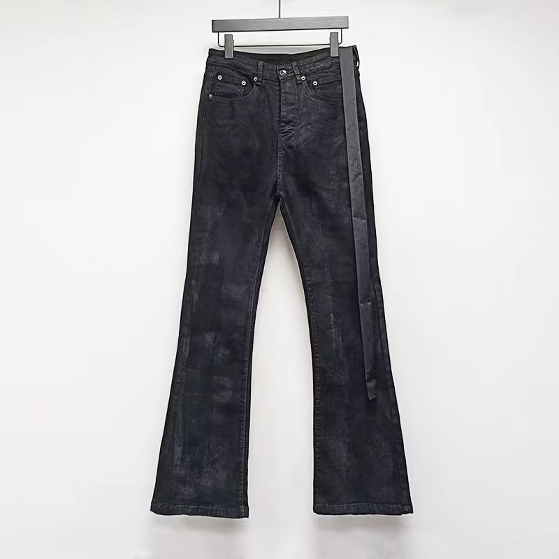 Men's And Women's Denim Waxed Pants With Drawstrings photo 2