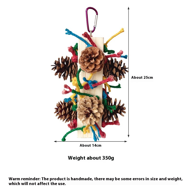 Solid Wood Parrot Toy Bird Stand Tearing Damage Relieving Stuffy Bite Wooden Square photo 6