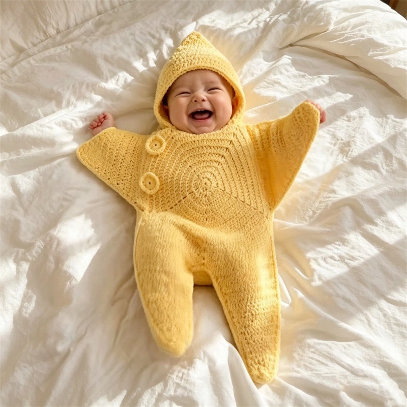 Personalized Knitted Starfish Onesie For Babies photo 3