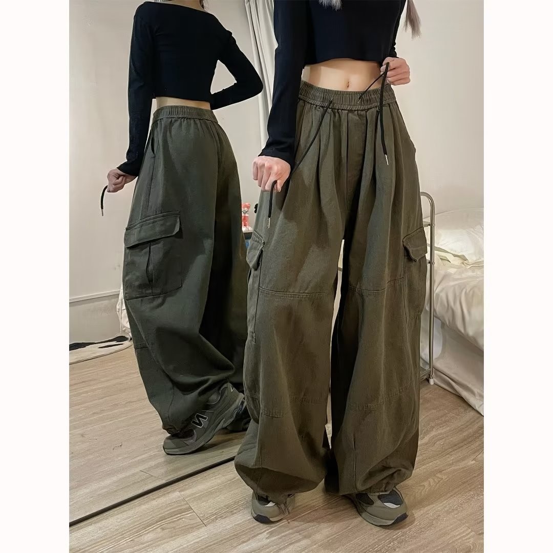 American-style Vintage Multi-pocket Work Pants photo 3