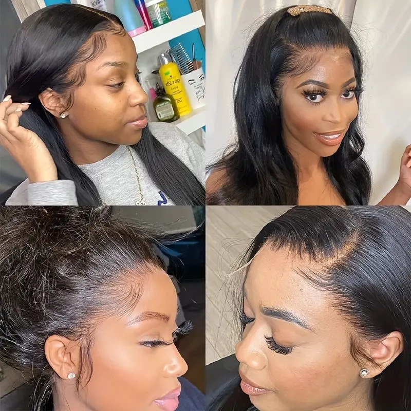 Fashionable Natural-Looking Wig Center-Parted Long Straight Lace Front Full-Hair Toupee photo 5
