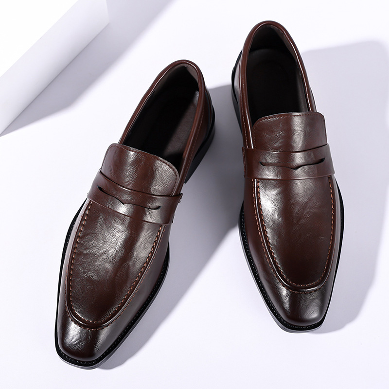 Large-size Slip-on Mens Leather Shoes Classic For Business photo 4