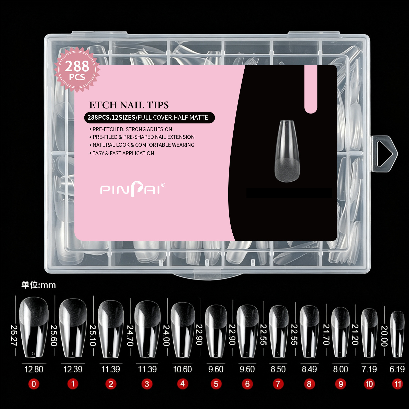 Nail Tips No Carving Or Filing Required Ultra-Thin  Seamless Full-Adhesive Application  288 Pieces Per Box photo 1