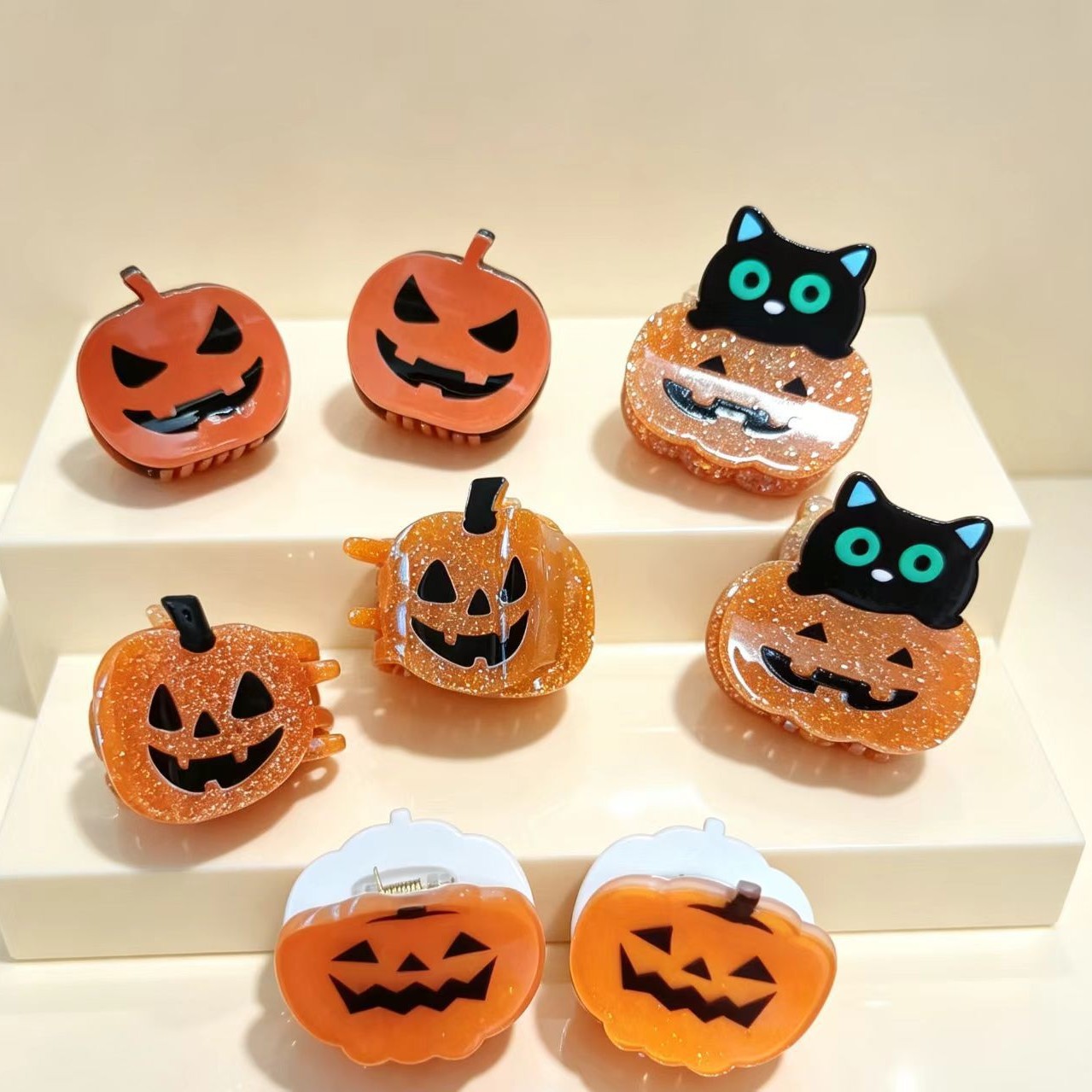 Cute Spooky Pumpkin Head Hair Clip For Halloween photo 1