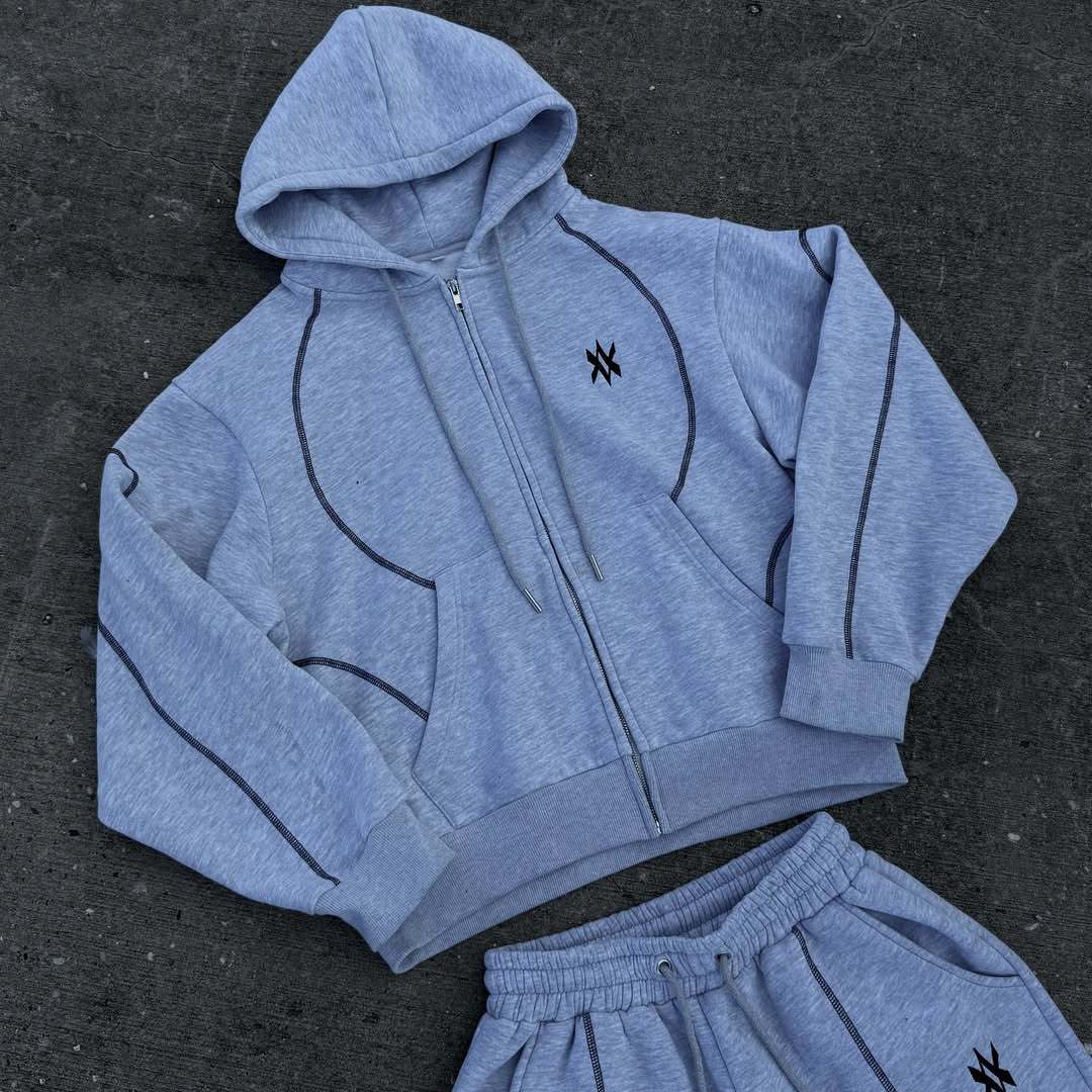 Street Hooded Cardigan Sweater Men's And Women's Same Loose Hooded Sweatpants Suit photo 8