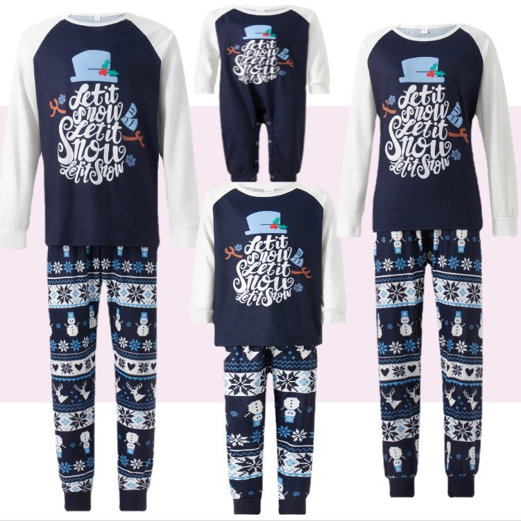 New Year Parent-child Outfits Autumn Wear For Family Of Three Or Four Long-sleeve Christmas Home Clothes photo 1