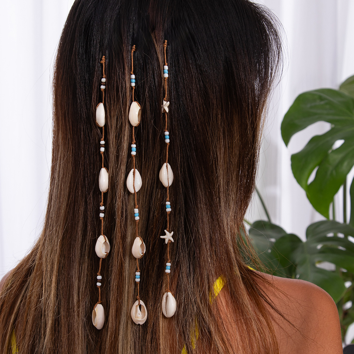 Bohemian-style Instagram-worthy Rice-bead Long Braided Hair Tie photo 2