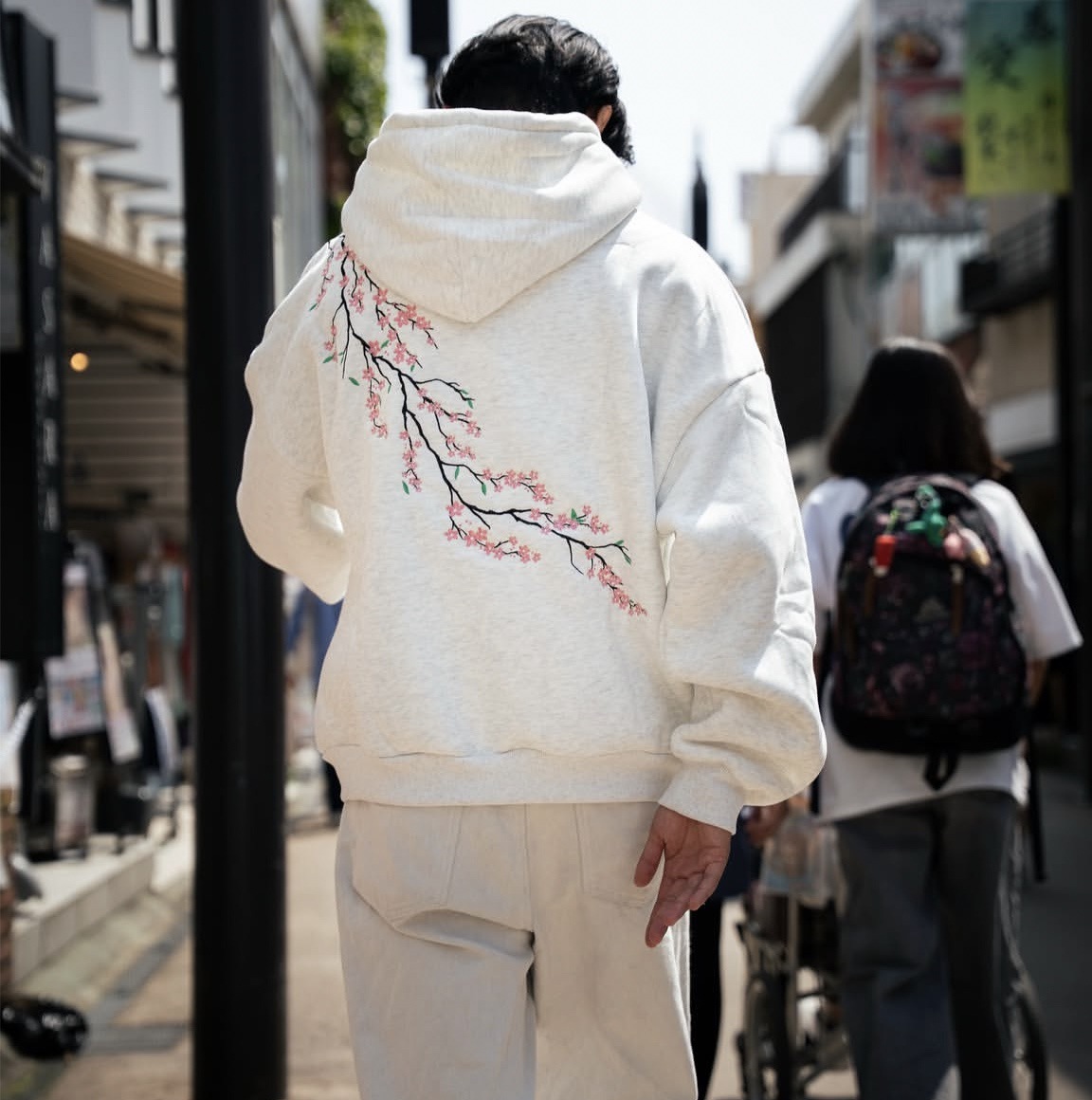 European And American Autumn And Winter Cherry Blossom Hooded Sweater Men And Women Street Hip Hop Retro photo 4