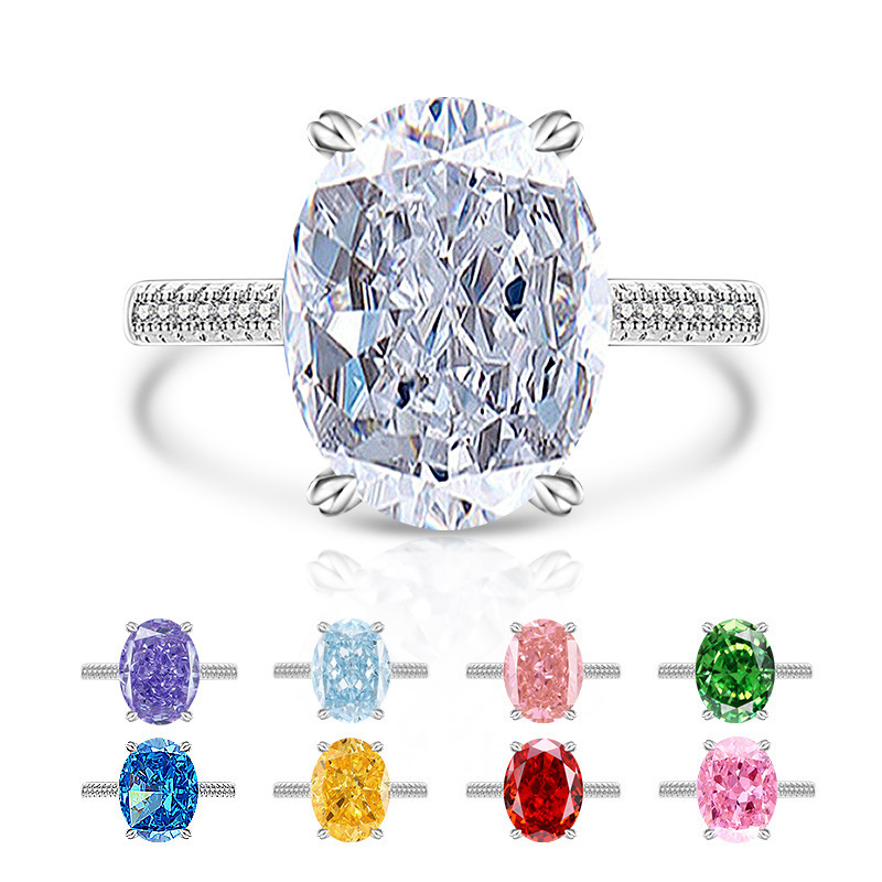 Female Versatile Casual Papalacha High Carbon Diamond Ice Flower Ring photo 8