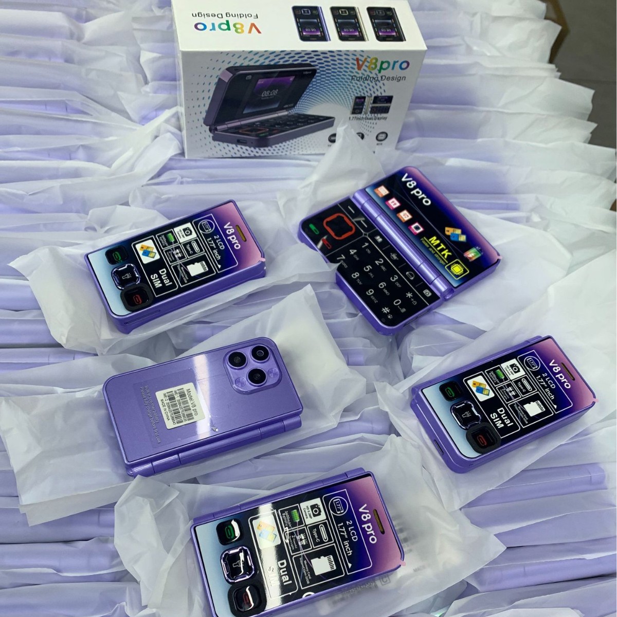 V8pro Dual Screen Folding Flip Function Mobile Phone photo 1