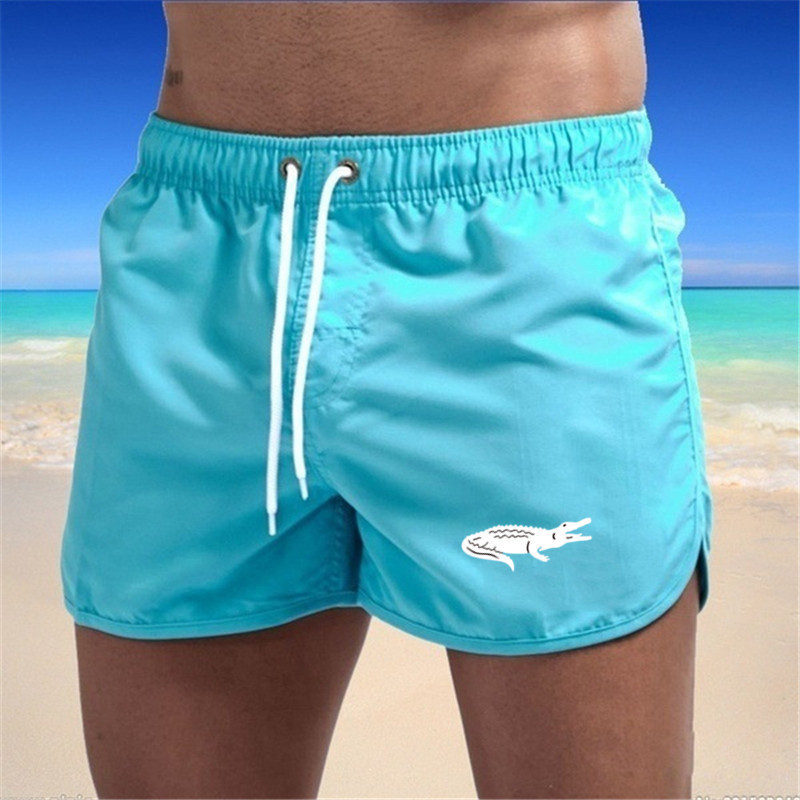 Mens Fashionable Beach Shorts Polyester Multi-Color Sports Three-Quarter-Length Shorts photo 8