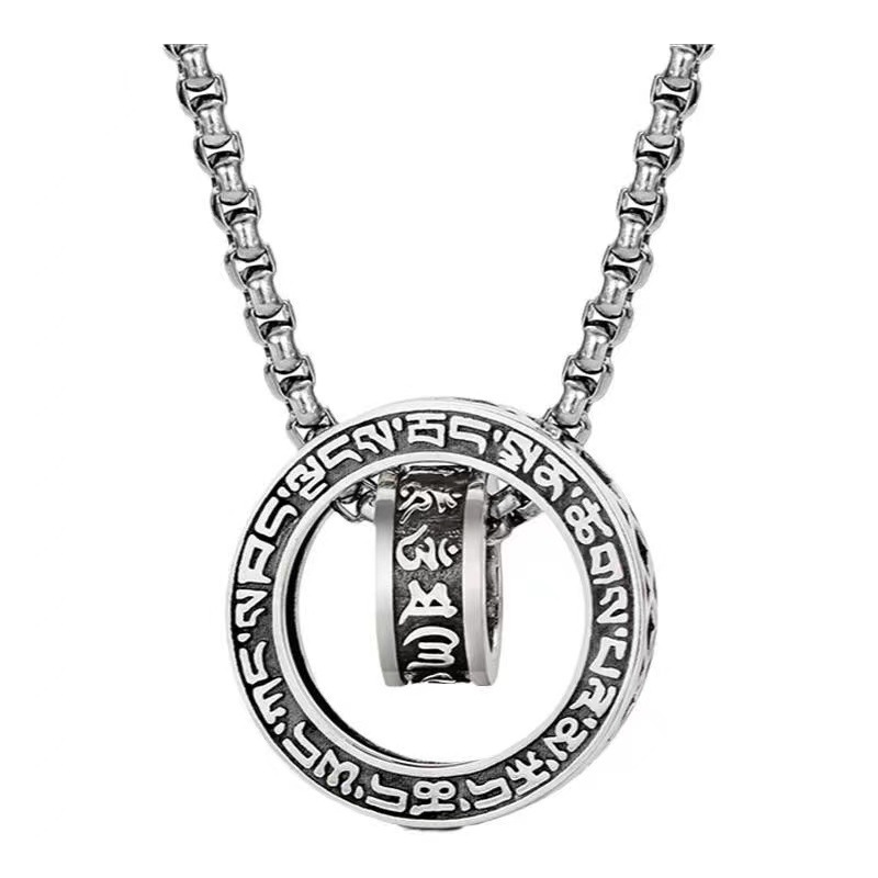 Six-Character Mantra Double-Ring Necklace For Women photo 3