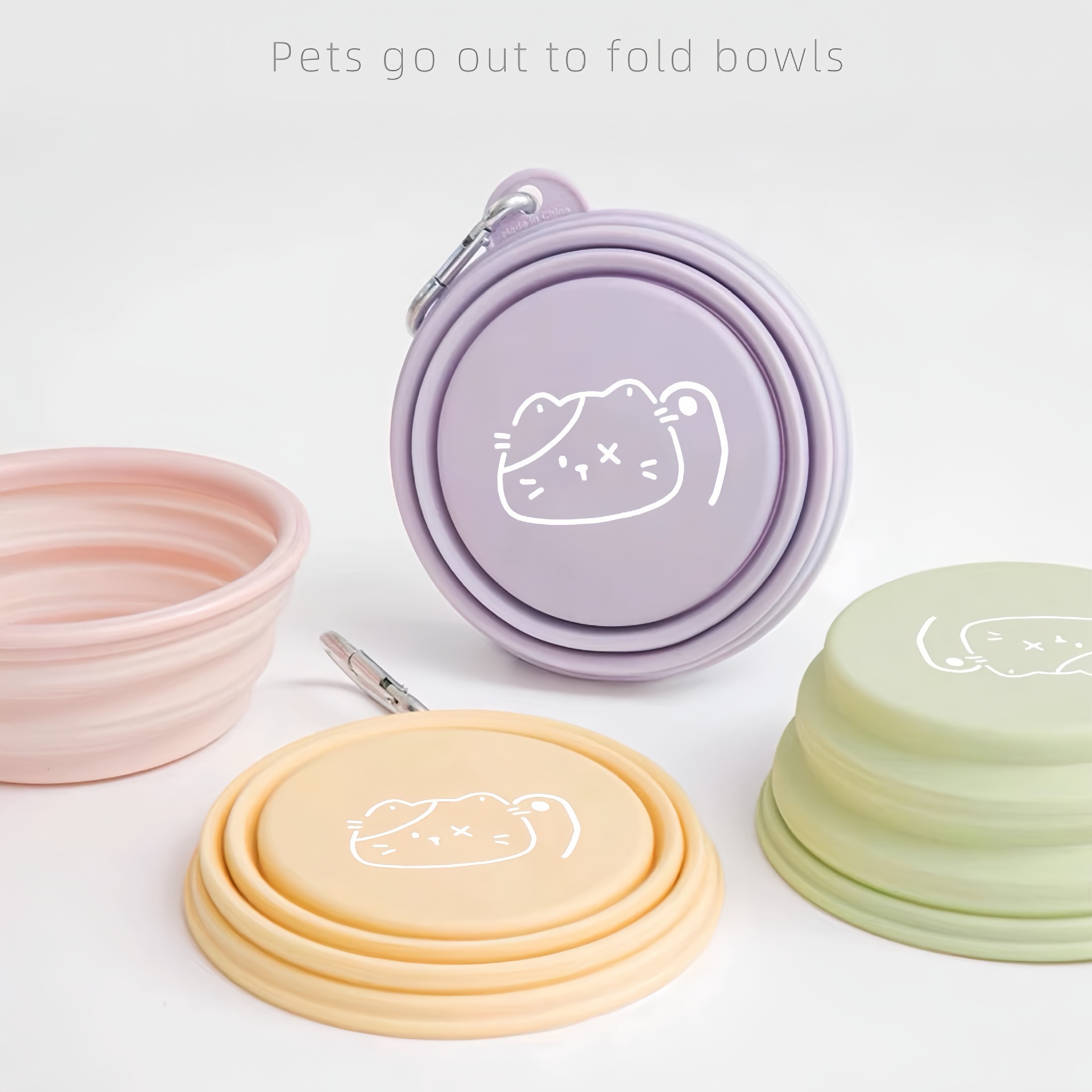 Pet Dog And Cat Folding Bowl Portable Dog Food Bowl ForOutdoor Dog Water Bowl photo 1