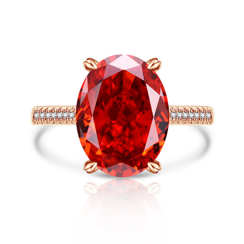 Female Versatile Casual Papalacha High Carbon Diamond Ice Flower Ring photo 3