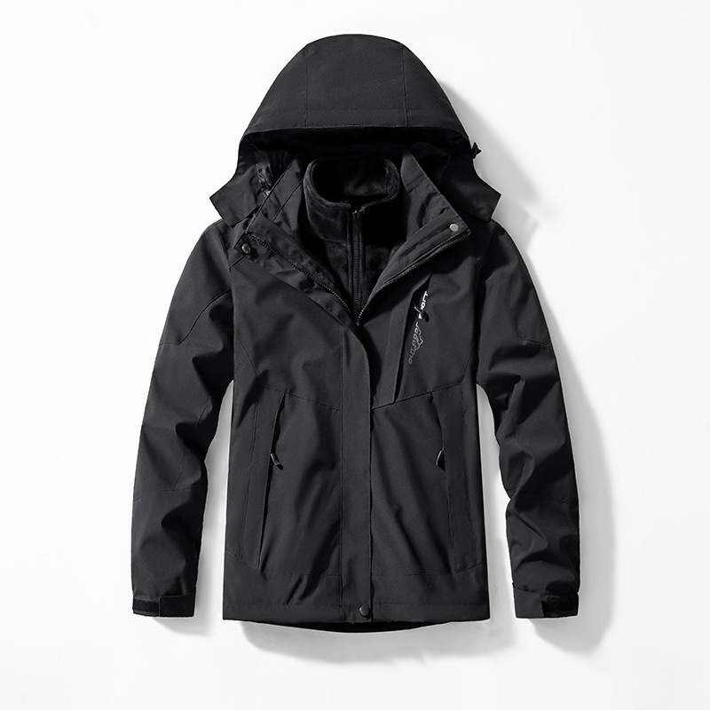 3-in-1 Mink-velvet Liner Two-piece Set Detachable Warm And Windproof Shell Jacket photo 2