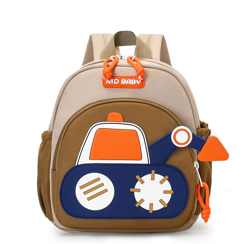 Cute Childrens Backpack Early Education Little Excavator Casual Shoulder Bag photo 4