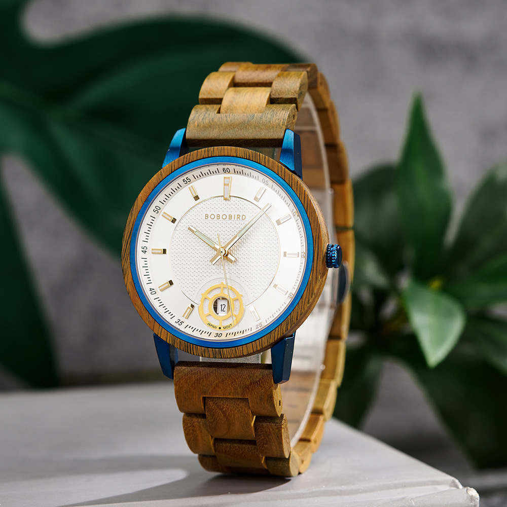 Natural Wooden Men's Watch - Vintage Minimalist Design Casual Quartz Wristwatch for Young Adults photo 4