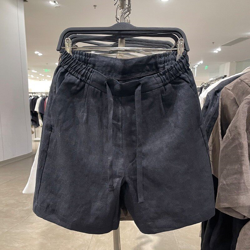 Elastic-waist Casual Loose-fit Linen Shorts photo 3