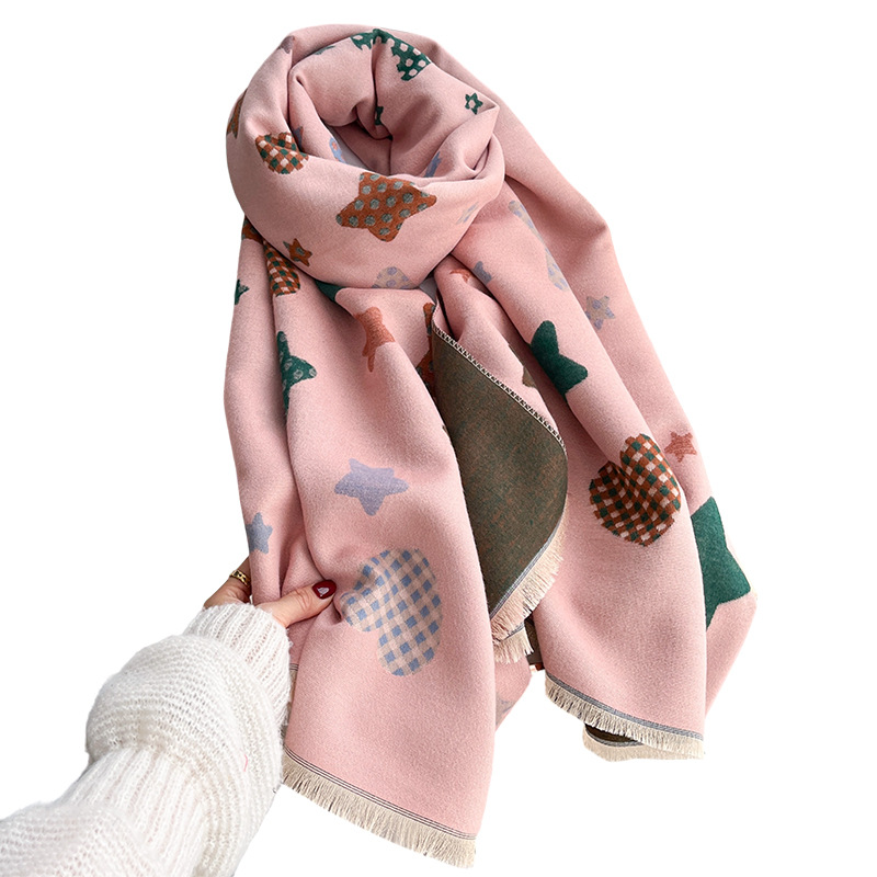 Womens Double-sided Scarfshawl Skin-friendly Thick And Warm photo 7