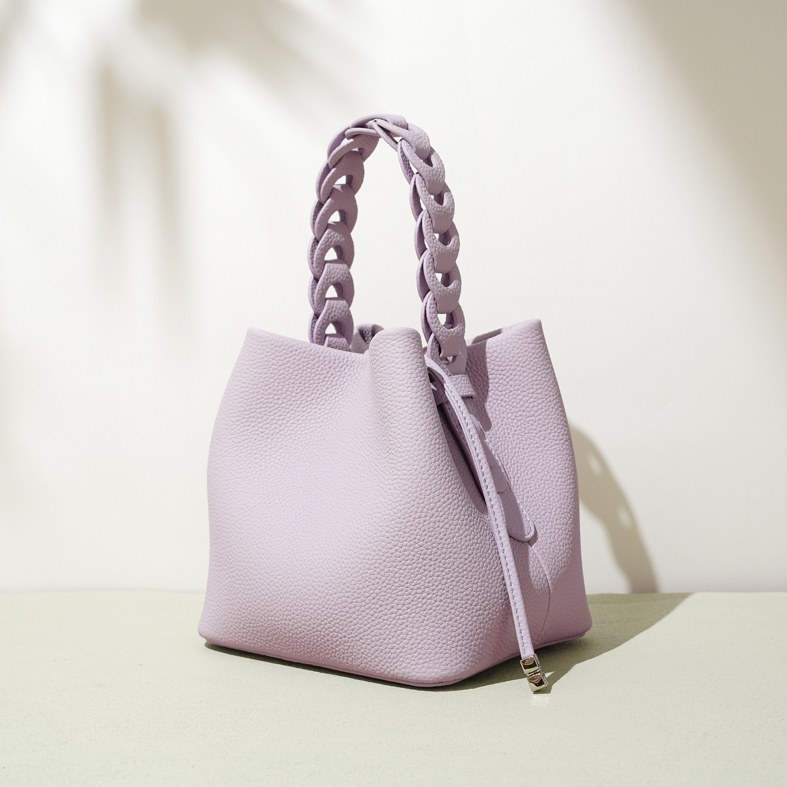Summer New Arrival Top-grain Leather Bucket Bag photo 5