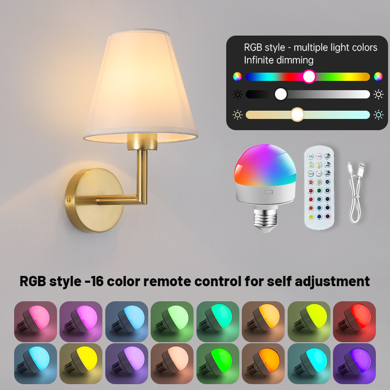 American-style Wall Lamp Charging Bulb photo 1