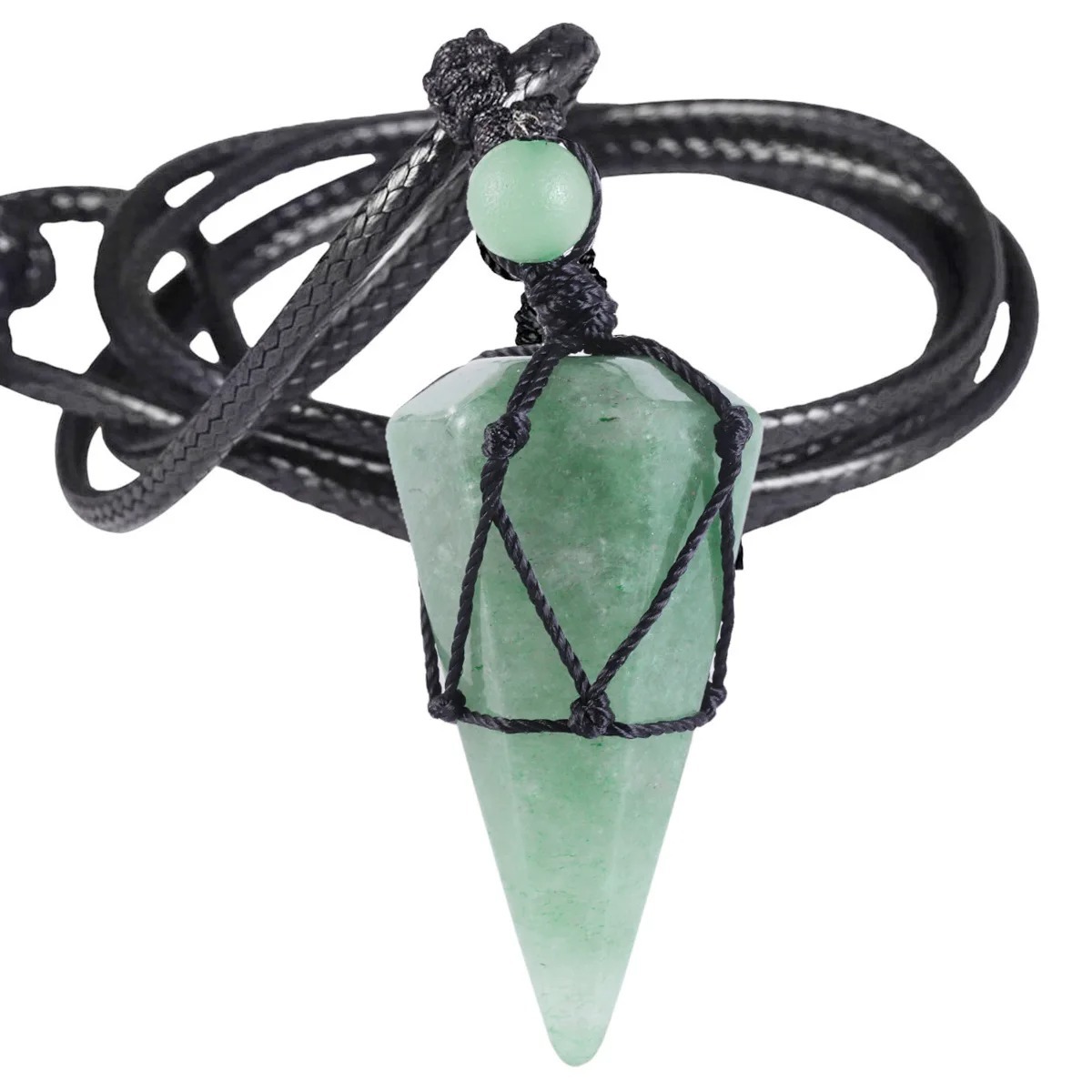 Natural Stone Three-Dimensional Hexagonal Pendulum Necklace photo 6