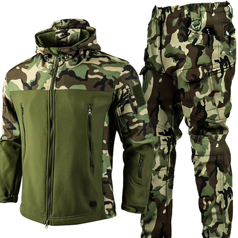 New Second-generation Spliced Sharkskin Windproof Jacket And Pants Set photo 8